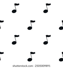 Seamless pattern of black musical notes