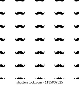 Seamless pattern with black mustache . Vector illustration