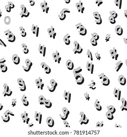  Seamless pattern with black number mix.