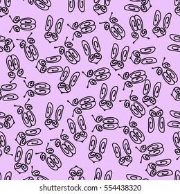 seamless pattern black on pink, vector illustration, abstraction 