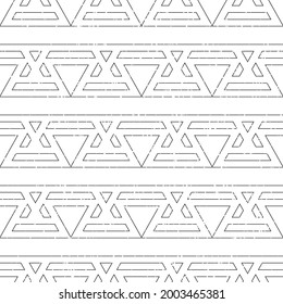 Seamless pattern with black outline geometric forms. Seamless vector illustration eps 10.