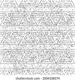 Seamless pattern with black outline geometric forms. Seamless vector illustration eps 10.
