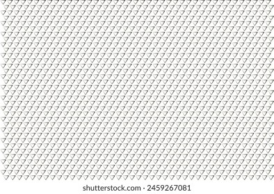 Patrón sin costuras. Contorno negro. Degradado. Pequeño triángulo en un patrón de tablero de ajedrez sobre un fondo blanco. Diseño de fondo de volante, fondo de publicidad, tela, ropa, textura, patrón textil
