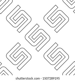 Seamless pattern with black outline S letter(texture 4).