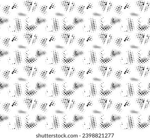 Seamless pattern of black outlines of drops or bubbles on a transparent background. Vector.