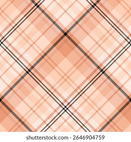 Seamless pattern in black and peach color for plaid, fabric, textile, clothes, tablecloth and other things. Vector image. 2