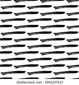 Patrón sin brillo con pinceles de lápiz negro en formas abstractas sobre fondo blanco. Ilustración del vector