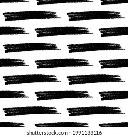 Patrón sin brillo con pinceles de lápiz negro en formas abstractas sobre fondo blanco. Ilustración del vector