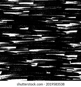 Seamless pattern with black pencil brushstrokes in abstract shapes on white background. Vector illustration