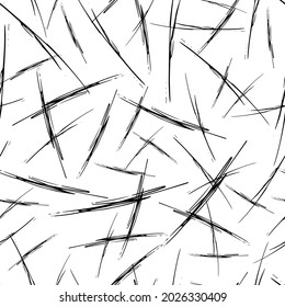 Patrón sin brillo con pinceles de lápiz negro en formas abstractas sobre fondo blanco. Ilustración del vector
