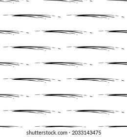 Patrón sin brillo con pinceles de lápiz negro en formas abstractas sobre fondo blanco. Ilustración del vector