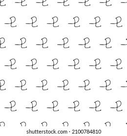 Seamless pattern with black pencil brushstrokes in abstract shapes on white background. Vector illustration
