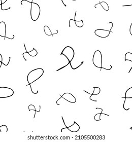 Patrón sin brillo con pinceles de lápiz negro en formas abstractas sobre fondo blanco. Ilustración del vector