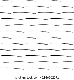 Seamless pattern with black pencil brushstrokes in abstract shapes on white background. Vector illustration
