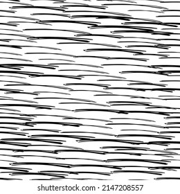 Patrón sin brillo con pinceles de lápiz negro en formas abstractas sobre fondo blanco. Ilustración del vector