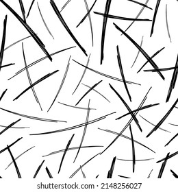 Seamless pattern with black pencil brushstrokes in abstract shapes on white background. Vector illustration