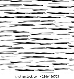 Seamless pattern with black pencil brushstrokes in abstract shapes on white background. Vector illustration