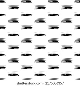 Patrón sin brillo con pinceles de lápiz negro en formas abstractas sobre fondo blanco. Ilustración del vector