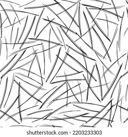 Patrón sin brillo con pinceles de lápiz negro en formas abstractas sobre fondo blanco. Ilustración del vector