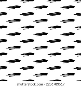 Seamless pattern with black pencil brushstrokes in abstract shapes on white background. Vector illustration