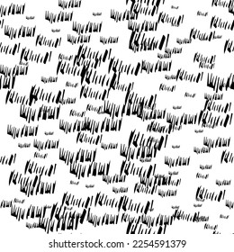 Patrón sin brillo con pinceles de lápiz negro en formas abstractas sobre fondo blanco. Ilustración del vector