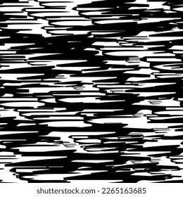 Patrón sin brillo con pinceles de lápiz negro en formas abstractas sobre fondo blanco. Ilustración del vector