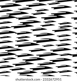 Patrón sin brillo con pinceles de lápiz negro en formas abstractas sobre fondo blanco. Ilustración del vector