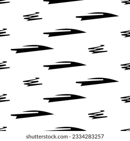 Seamless pattern with black pencil brushstrokes in abstract shapes on white background. Vector illustration