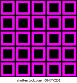 Seamless pattern of black and pink squares