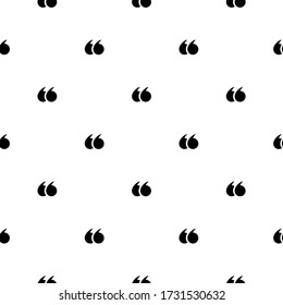 Seamless pattern with black quote marks on white background. education seamless  texture. Reading, study, learning wallpaper. Checkered vector illustration. 