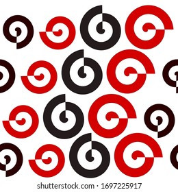 seamless pattern black and red spiral