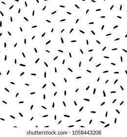 seamless pattern with black rice, doodle background