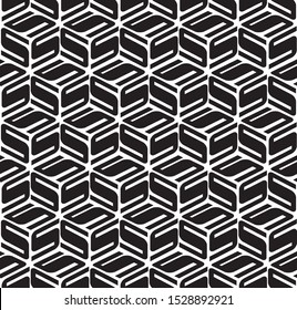Seamless pattern with black S letter.