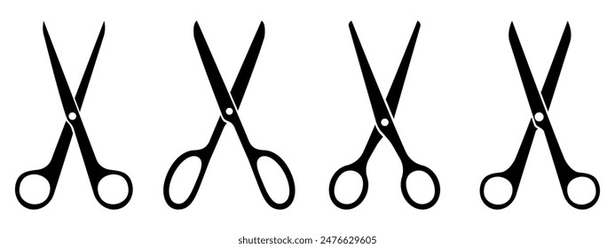 Seamless Pattern of Black Scissors on White Background for Creative and Professional Use