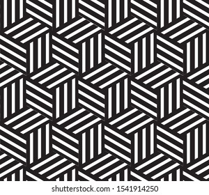 Seamless pattern with black segments cube . Ratio between black and white 