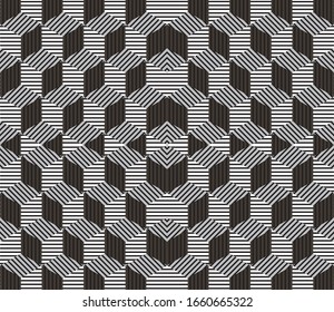 Seamless pattern with black segments(cube)