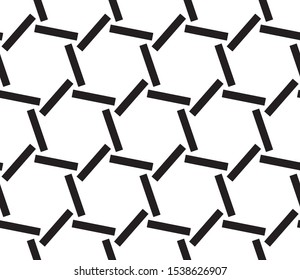 Seamless pattern with black segments(hexagon).