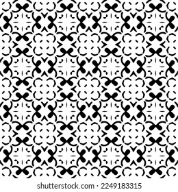 Seamless pattern of black shapes on white background.