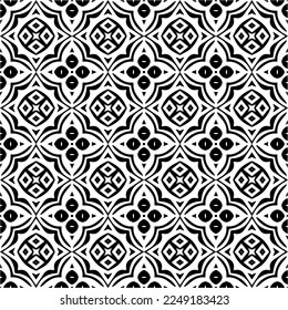 Seamless pattern of black shapes on white background.