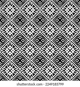 Seamless pattern of black shapes on white background.