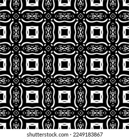 Seamless pattern of black shapes on white background.