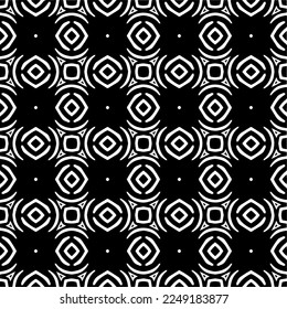 Seamless pattern of black shapes on white background.