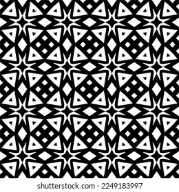 Seamless pattern of black shapes on white background.