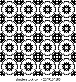 Seamless pattern of black shapes on white background.