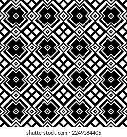 Seamless pattern of black shapes on white background.