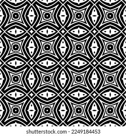 Seamless pattern of black shapes on white background.