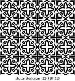 Seamless pattern of black shapes on white background.