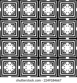 Seamless pattern of black shapes on white background.