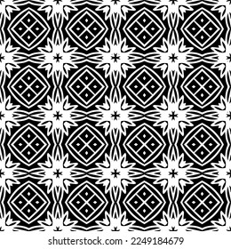 Seamless pattern of black shapes on white background.
