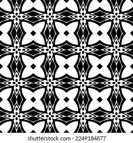 Seamless pattern of black shapes on white background.